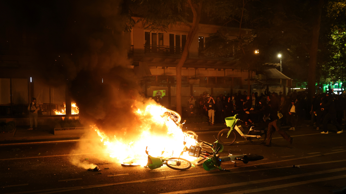 Bicycles burning