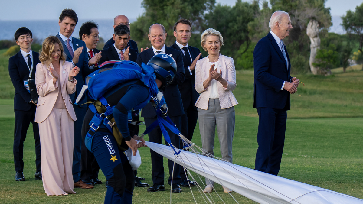 Biden looks off while with G7 leaders