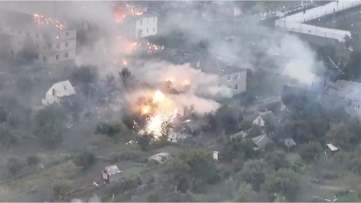 Ukrainian forces fight during military operations in Kursk region in Malaya Loknya, Kursk Region, Russia in this screen grab obtained from a handout video released on August 20, 2024.