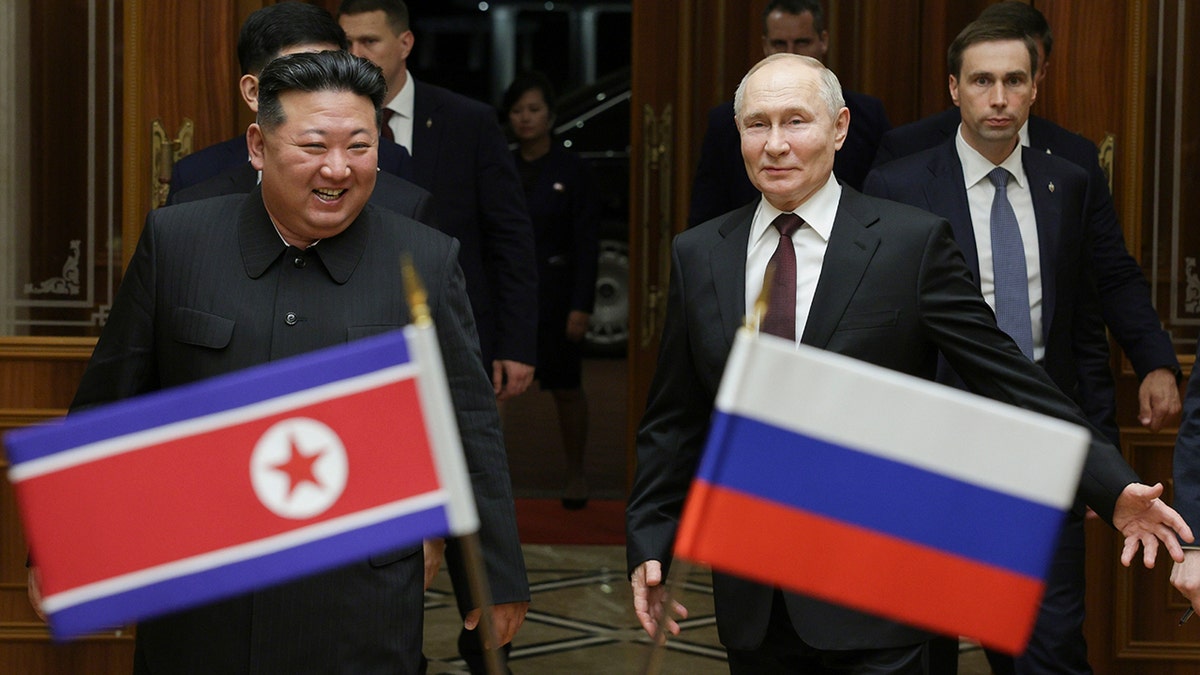 North Korea's leader Kim Jong Un and Russian President Vladimir Putin