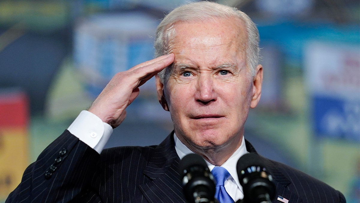 President Biden speaks at the North America's Building Trades Unions (NABTU) Legislative Conference at the Washington Hilton in Washington, Wednesday, April 6, 2022. (AP Photo/Carolyn Kaster)