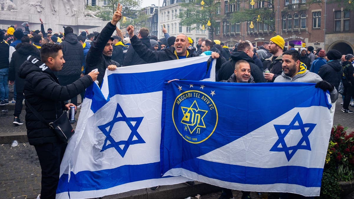 Israel soccer fans in Amsterdam