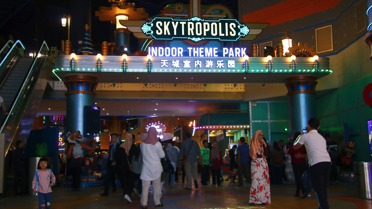 Skytropolis indoor theme park sign