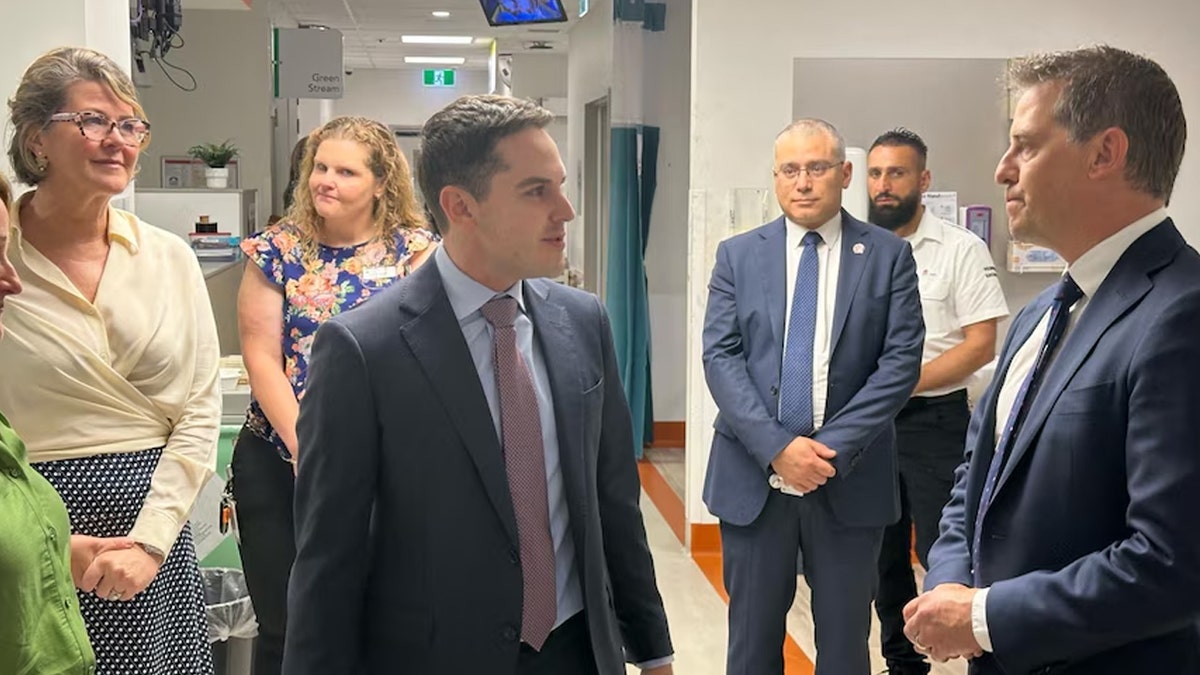 NSW Health Minister Ryan Park, Health Department secretary Susan Pearce and David Ossip from the Jewish Board of Deputies visited Bankstown Hospital, where the two nurses worked, on Thursday.