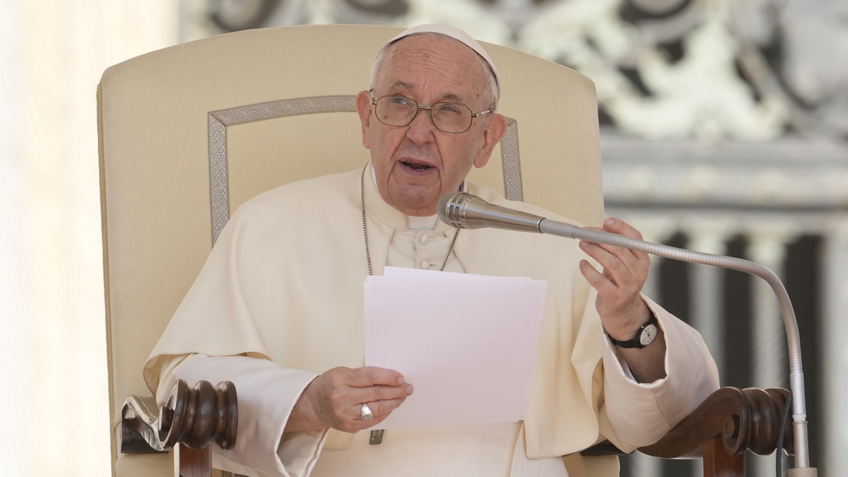 Pope Francis speaks at the Vatican