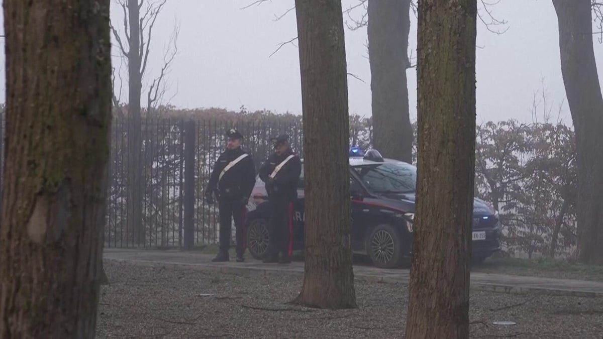 Italian authorities near car