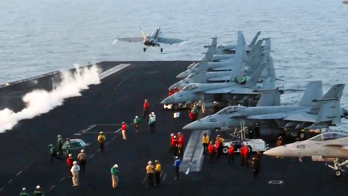 Plane takes off from USS Harry S. Truman