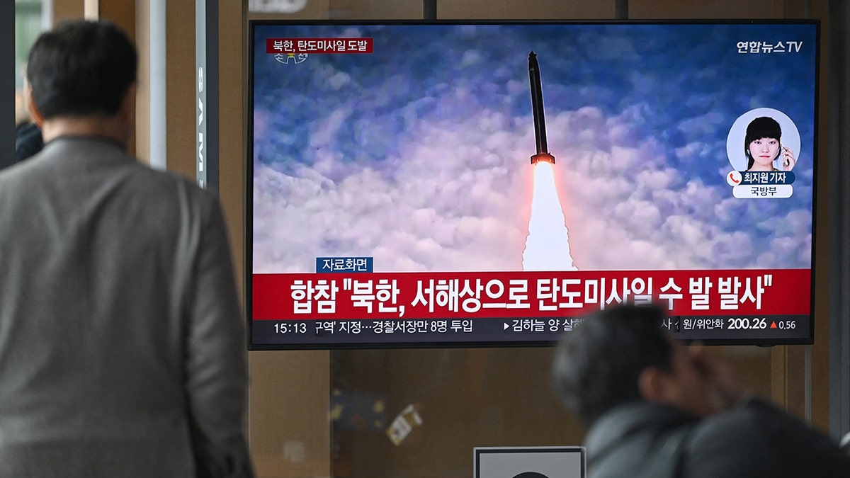 North Korean missile test on TV