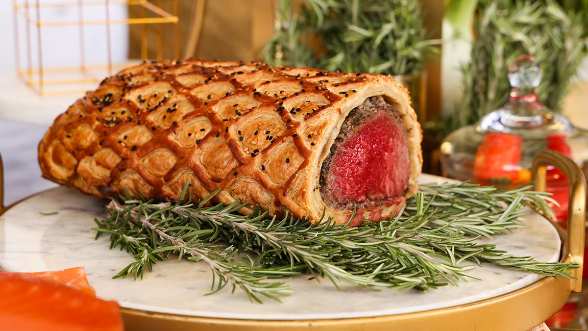 Beef Wellington on a plate