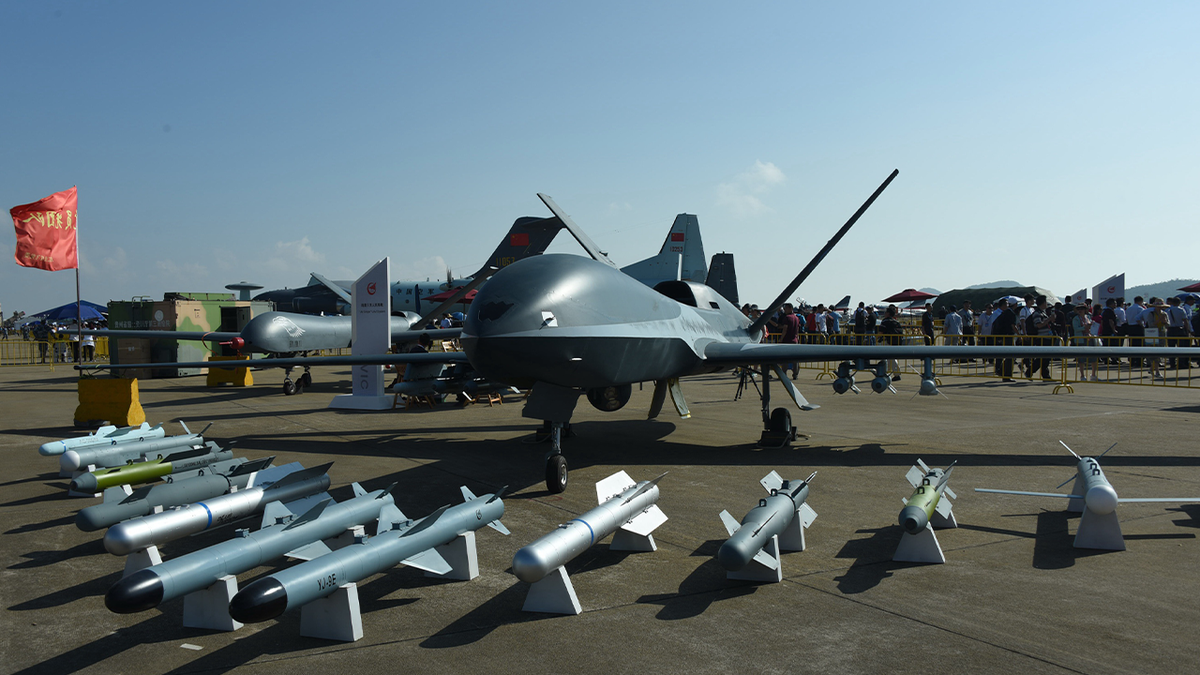 The picture shows the unmanned aerial vehicle of China captured at the Zhuhai Air Show on Nov. 7, 2018.