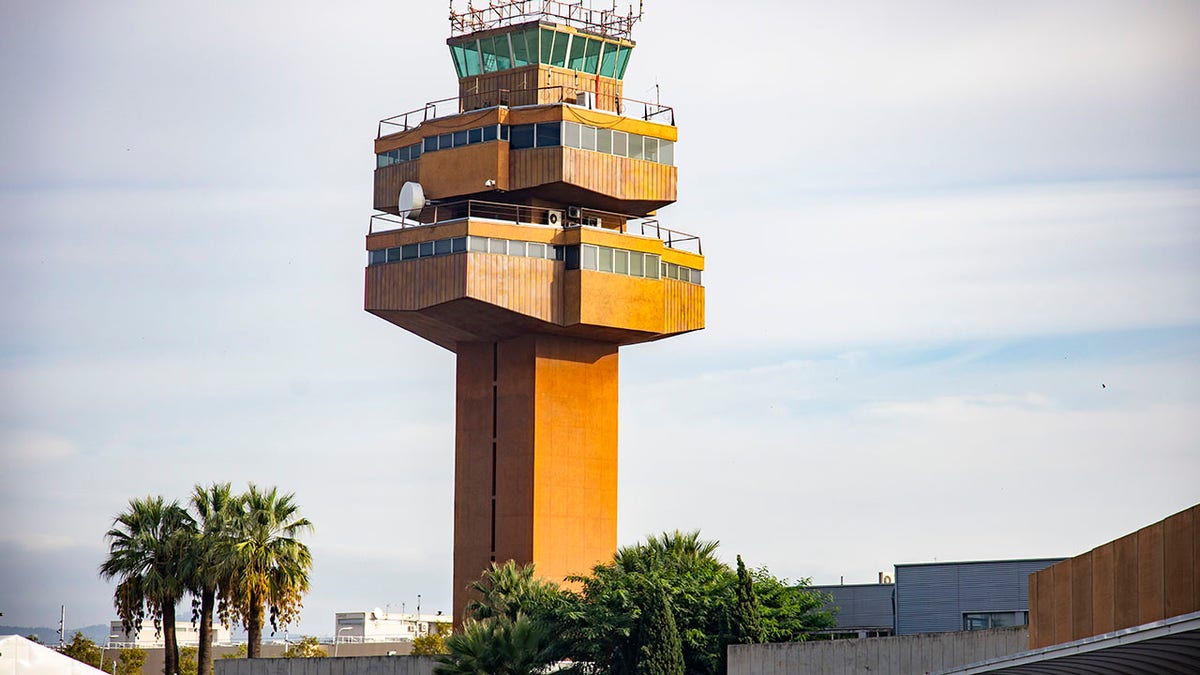An air control tower at Josep Tarradellas Barcelona-El Prat airport