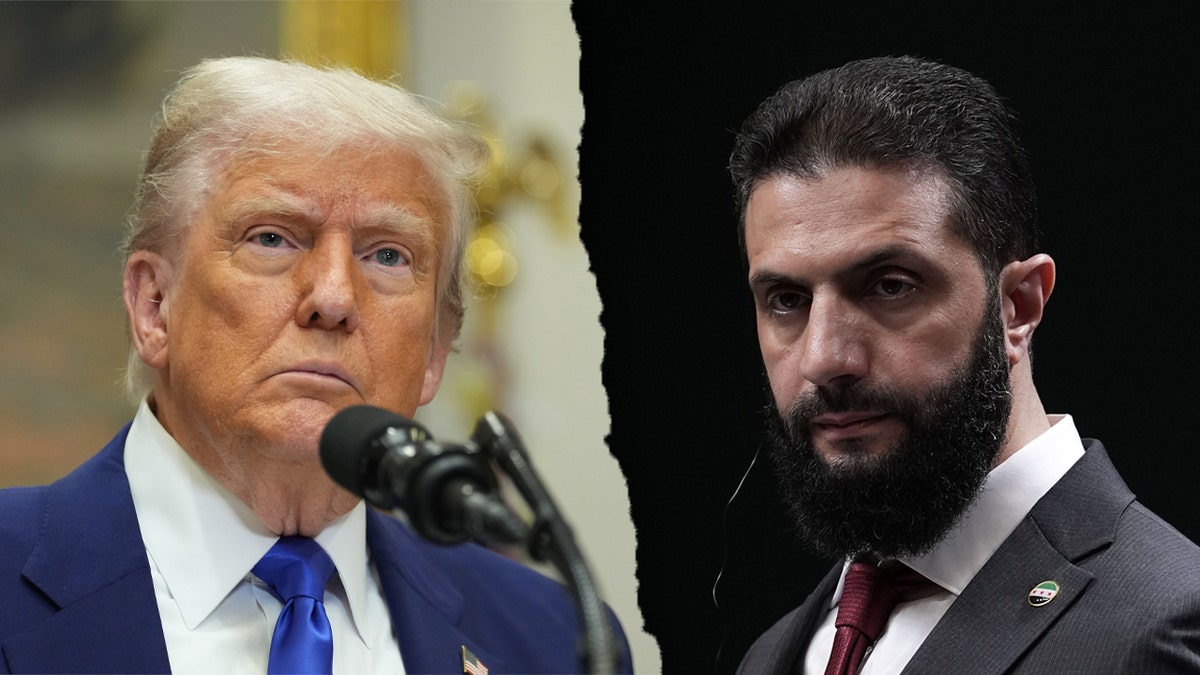 President Donald Trump (left) and Syrian interim President Ahmad Al-Sharaa.