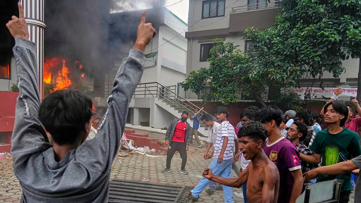 Protesters target Nepali Congress Party office