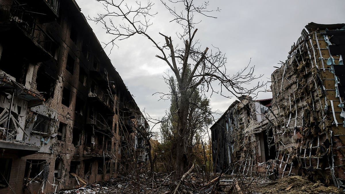 Front-line city in Ukraine destroyed