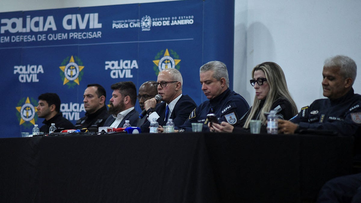 A press conference after a deadly raid in Brazil.