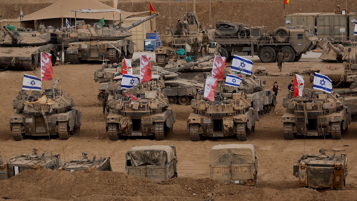 Israeli tanks are stationed near Gaza