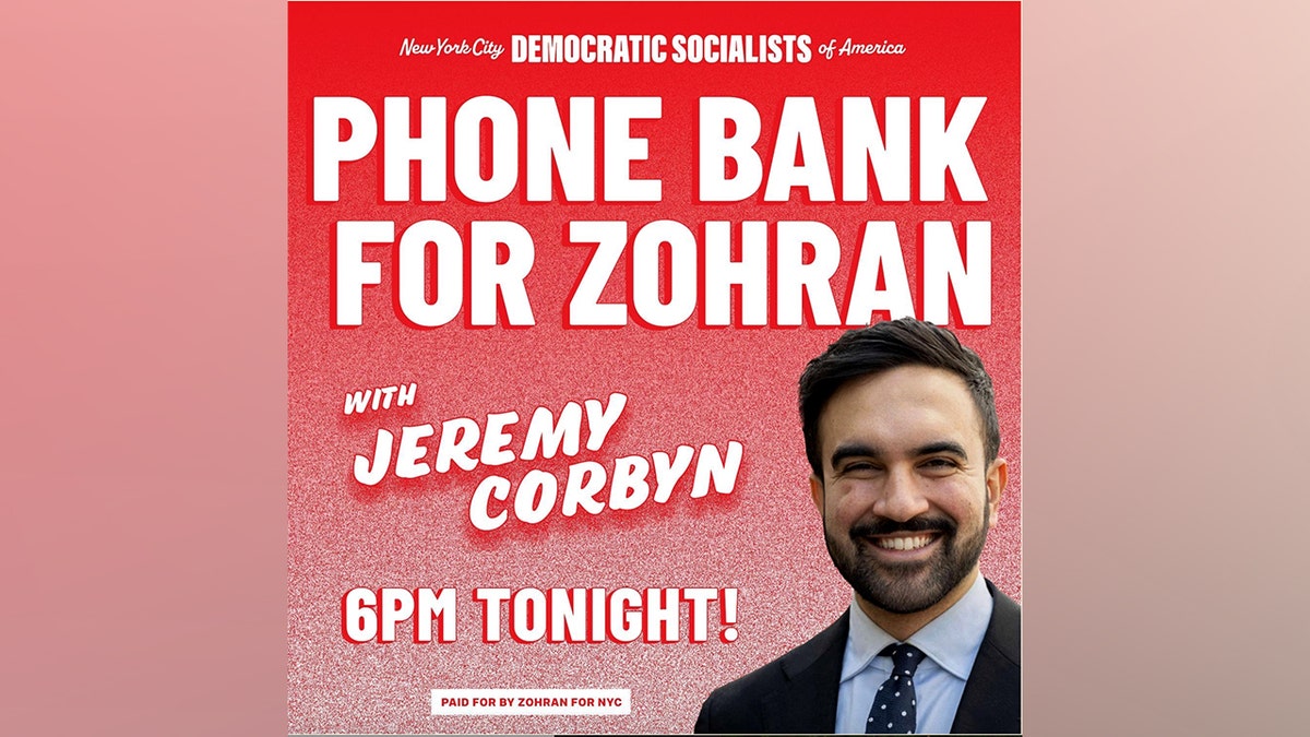 Zohran Mamdani smiling on a poster.