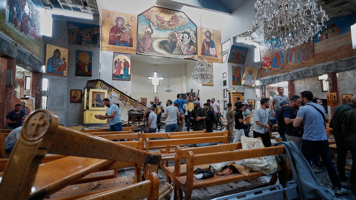 Syria church bombing scene