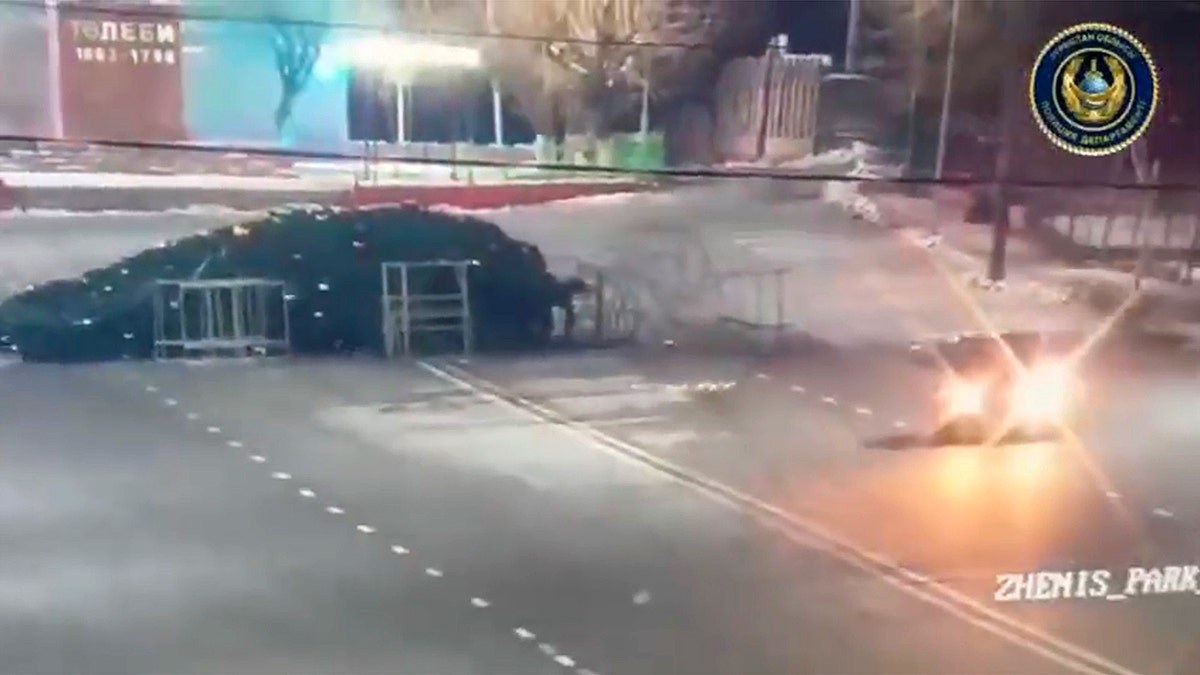 Joyride crashes into Christmas tree caught on video