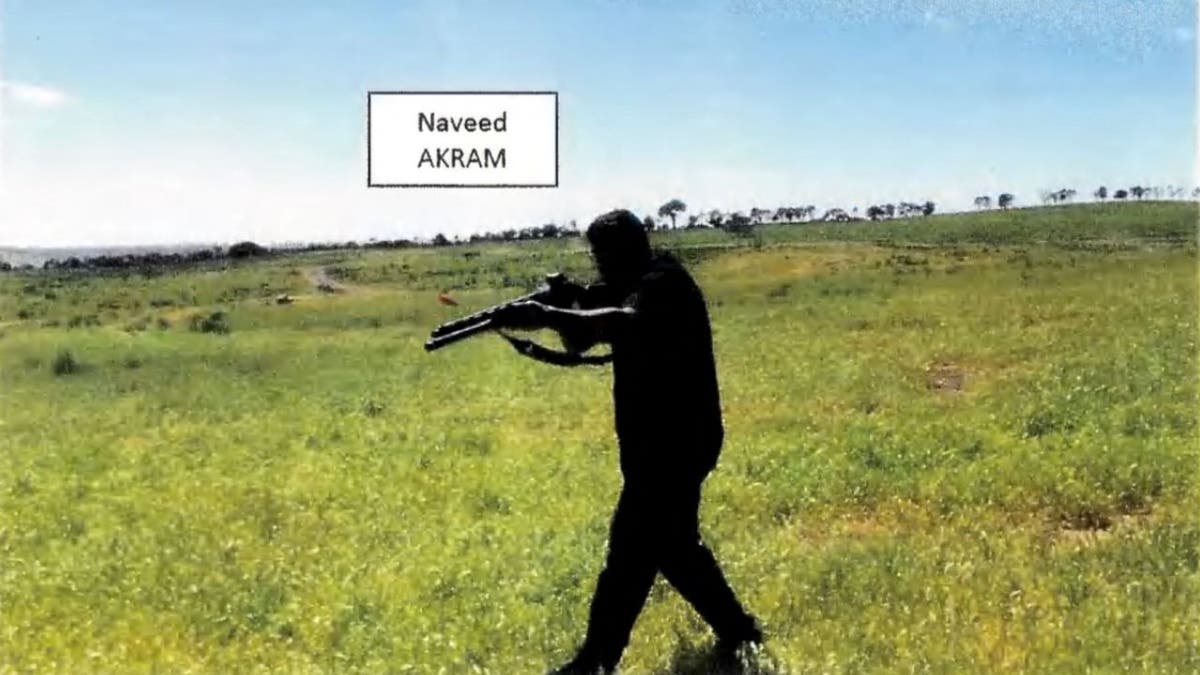 Naveed Akram, the accused in the shooting during a Jewish Hanukkah celebration at Bondi Beach on Dec. 14, conducting firearms training at a location suspected to be in New South Wales, Australia, in this still image taken from a court document released Dec. 22, 2025.