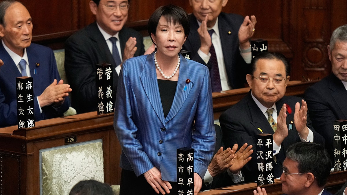 Japan's new Prime Minister Sanae Takaichi in Japan's lower house.