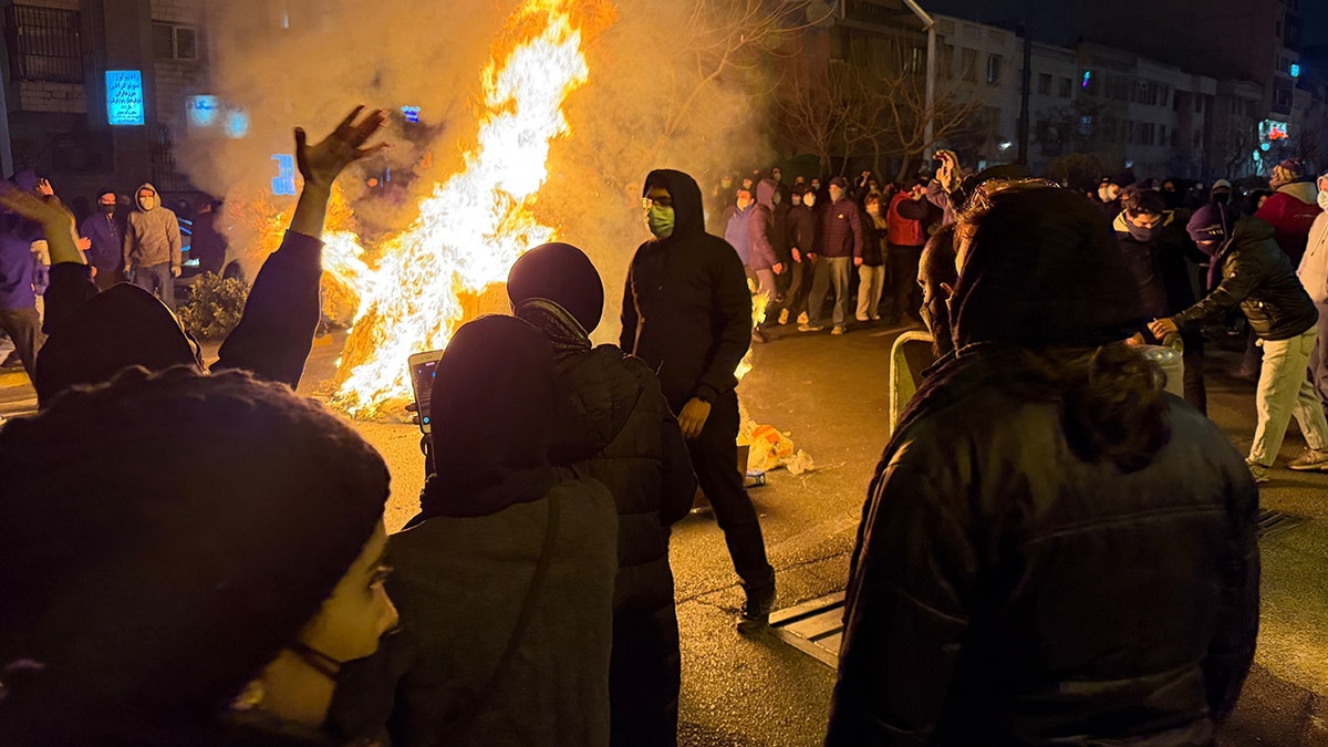 Iranians attend an anti-government protest in Tehran, Iran, on Jan. 9, 2026.