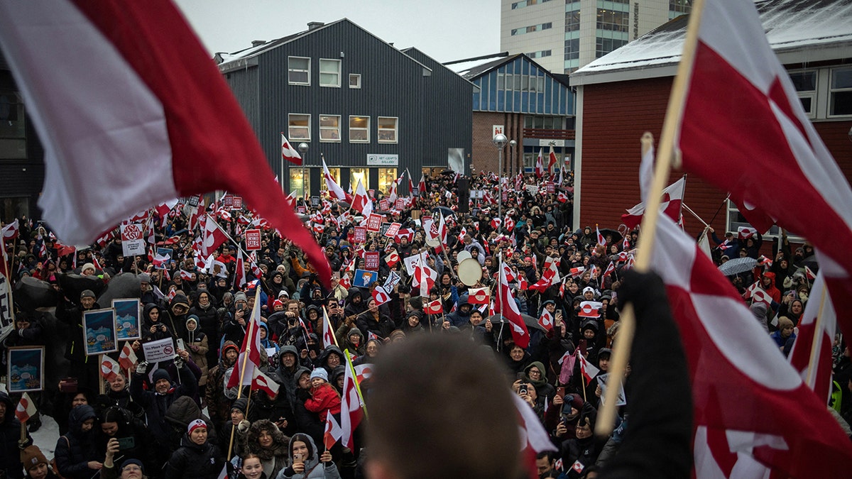 Anti-Trump protesters in Greenland