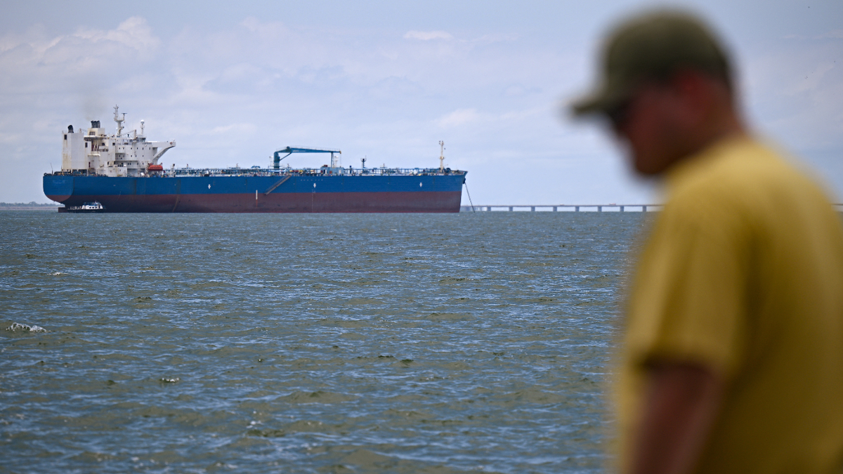 Crude oil tanker waits to be loaded with crude oil at Lake Maracaibo