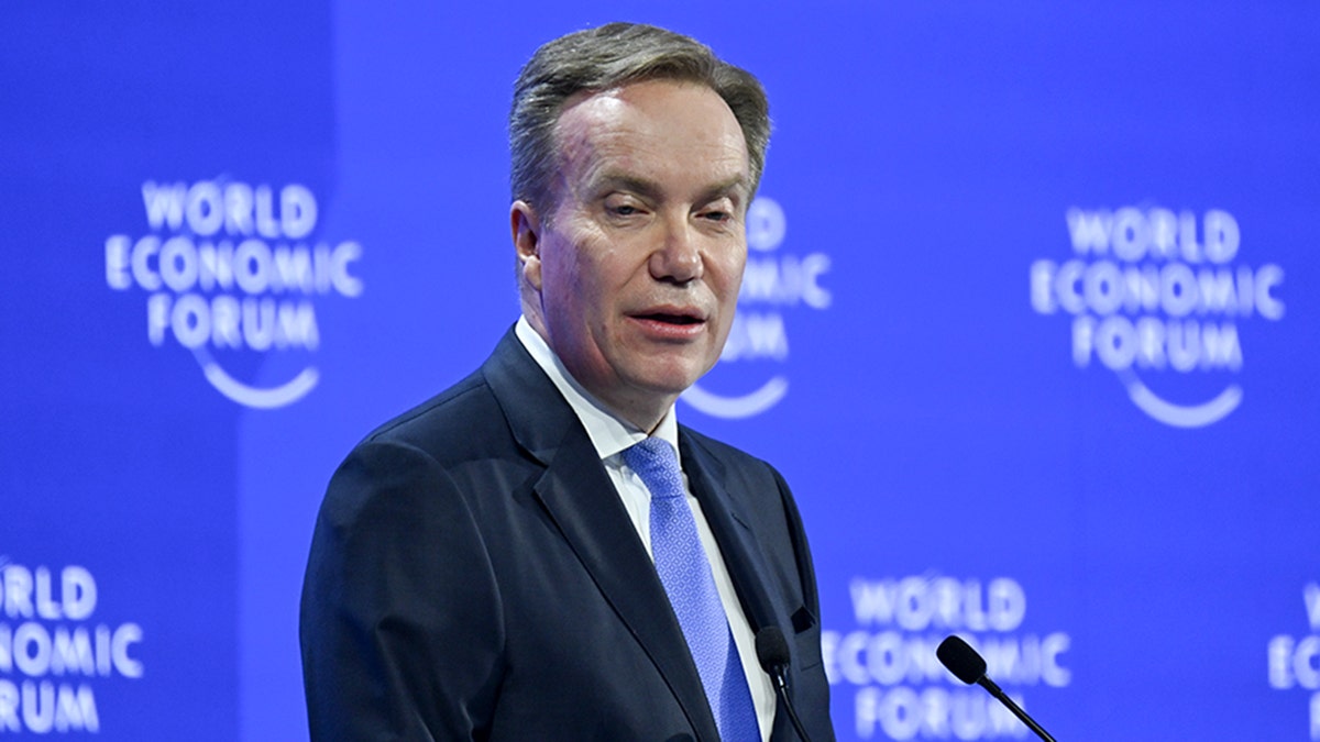 World Economic Forum President Borge Brende delivers a speech