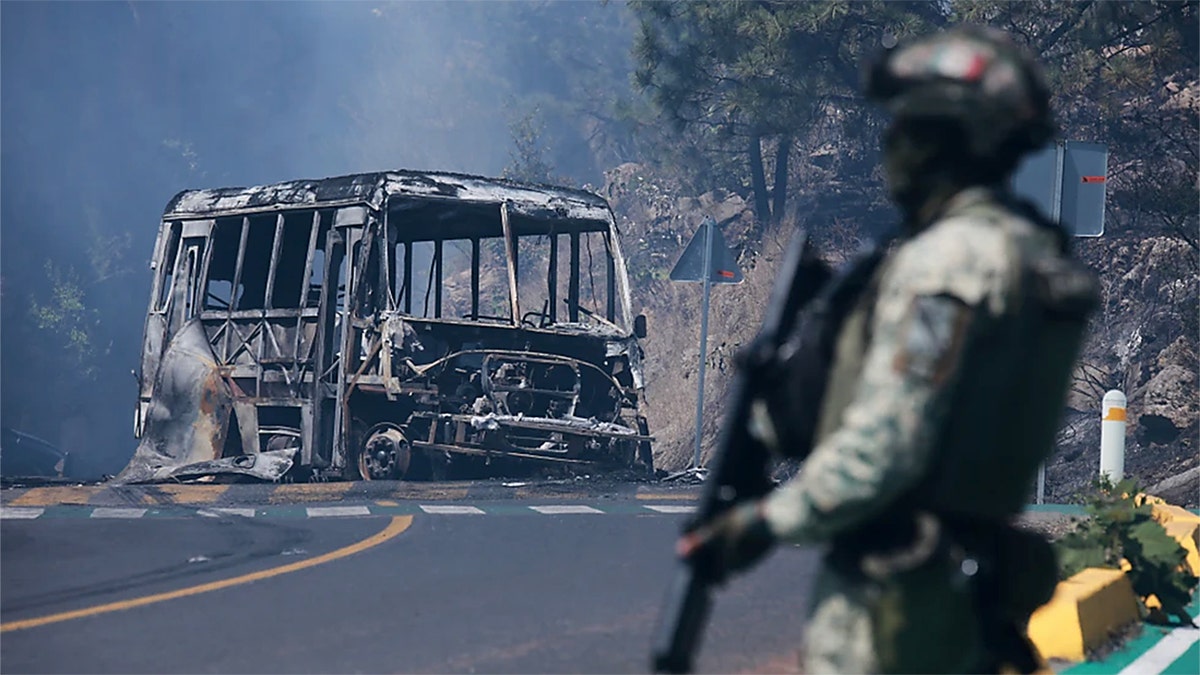 Charred Bus Mexico