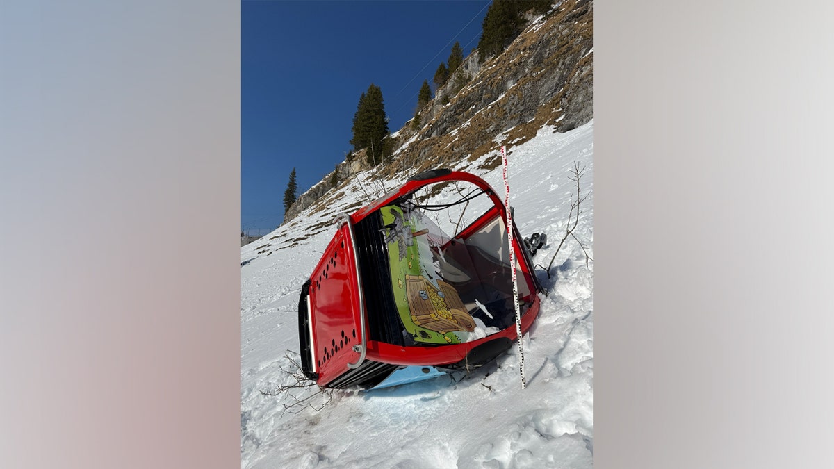 A gondola that crashed at a Swiss ski resort