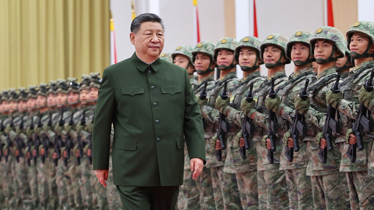Chinese President Xi Jinping reviewing troops at PLA garrison in Macao