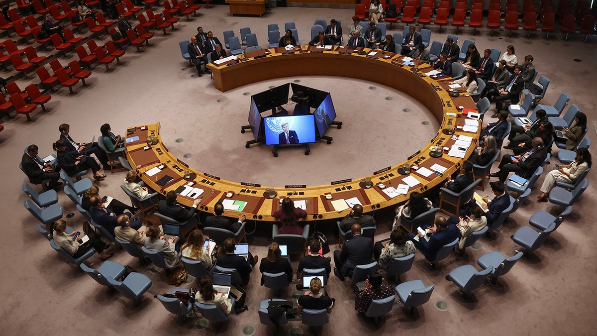 Ambassador Abdullah Ali Fadhel Al-Saadi speaking at United Nations Security Council meeting