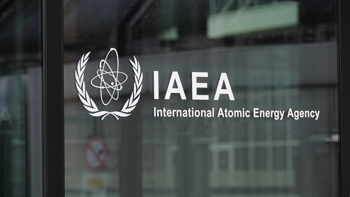This photo taken on May 15, 2023, shows the logo of the International Atomic Energy Agency IAEA at the IAEA headquarters in Vienna, Austria. TO GO WITH "Interview: IAEA chief expects wider, deeper nuclear cooperation with China."