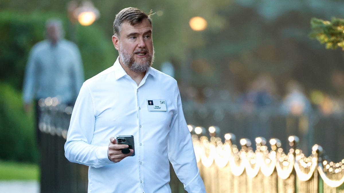 Greg Lukianoff, president of the Foundation for Individual Rights and Expression, walks to a morning session at the Allen & Company Sun Valley Conference on July 10, 2025 in Sun Valley, Idaho.
