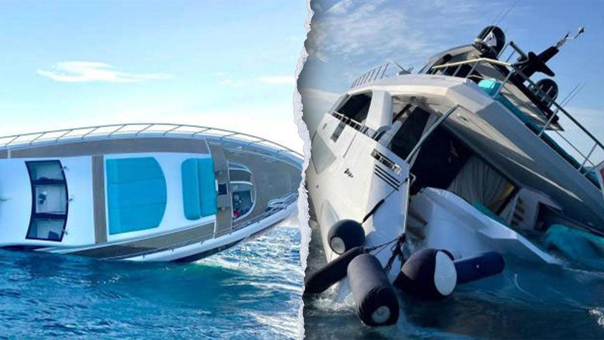 A sunken yacht