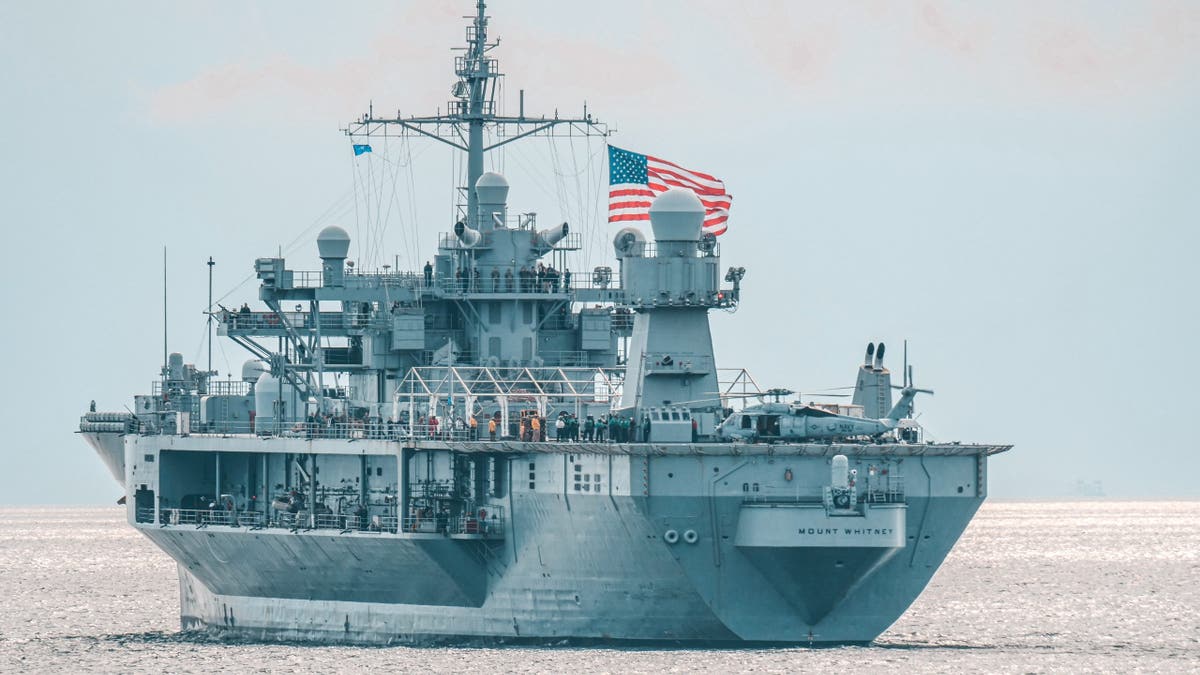 BALTIC SEA (June 5, 2025) The Blue Ridge-class command and control ship USS Mount Whitney (LCC 20) participates in exercise Baltic Operations 2025 (BALTOPS 25) as ships sail in formation through the Baltic Sea, June 5, 2025. BALTOPS 25, the premiere maritime-focused exercise in the Baltic Region, provides a unique training opportunity to strengthen combined response capabilities critical to preserving freedom of navigation and security in the Baltic Sea.