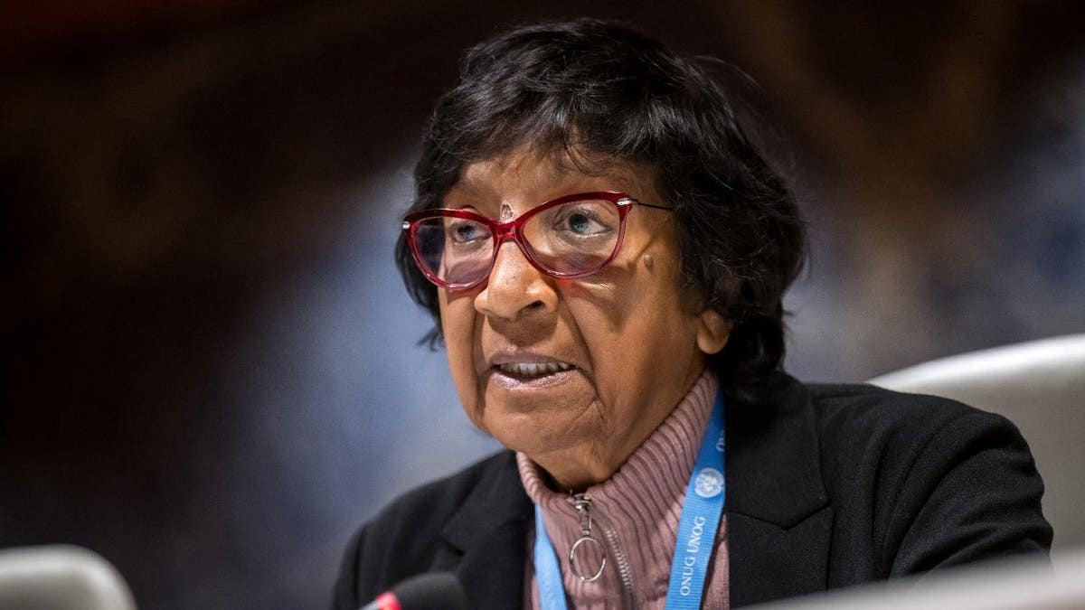 Navi Pillay speaks during a briefing to UN member states