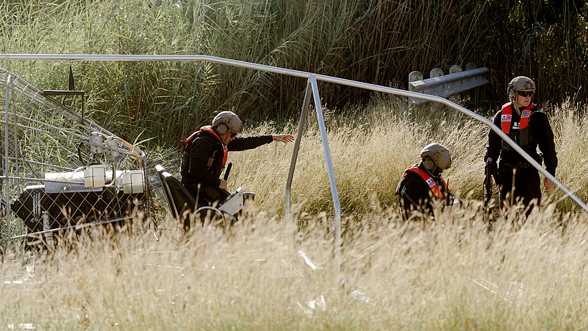 Coast Guard members are deployed on an airboat near the Rio Grande